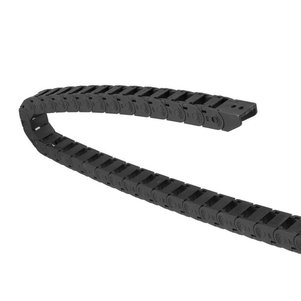 Drag Chain Cable Carrier Closed Type with end connectors 15X15mm 1 Meter Plastic for Black Electric CNC Router Machines 